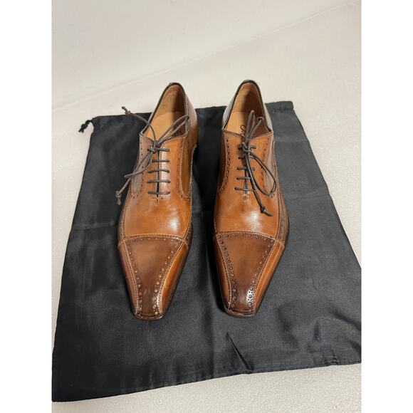 Stefano Branchini Shoes Mens Size 8.5 Italian Leather Oxford Dress Made in Italy - Picture 1 of 11